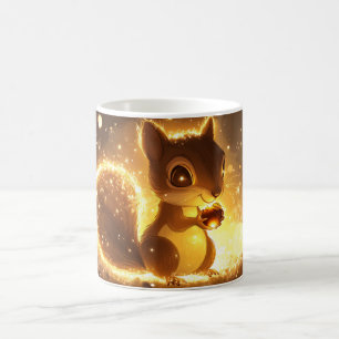 cute red squirrel in a magical forest coffee mug