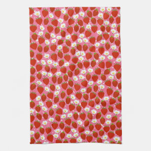 Cute Red Strawberries Home Chef Kitchen Towel