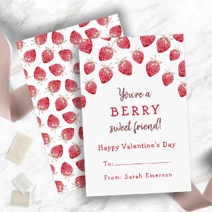 Cute Red Strawberries Valentine Card