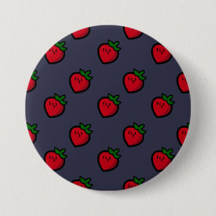 Cute Red Strawberry Pattern for Vegetarians 3 Inch Round Button