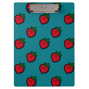 Cute Red Strawberry Pattern for Vegetarians Clipboard