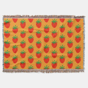 Cute red strawberry pattern throw blanket