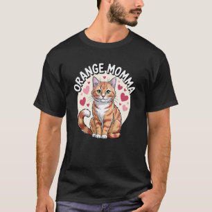 Cute Red Tabby Cat Mom Orange Momma T-Shirt
