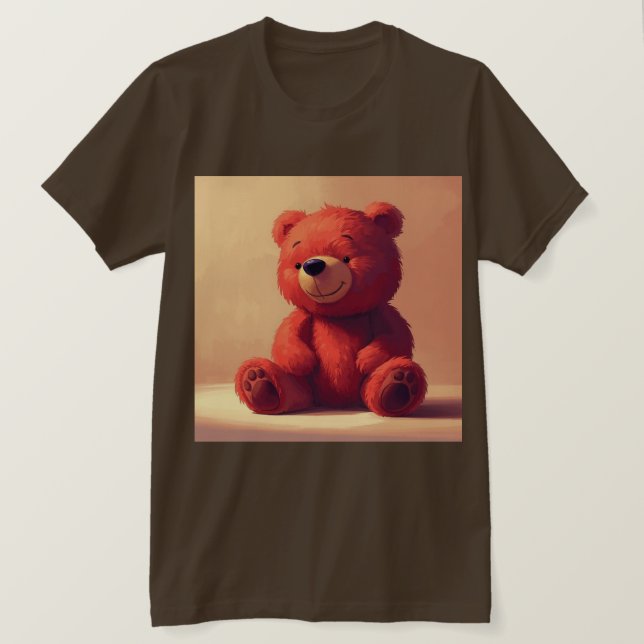 “Cute Red Teddy Bear T-Shirt for Men” (Design Front)