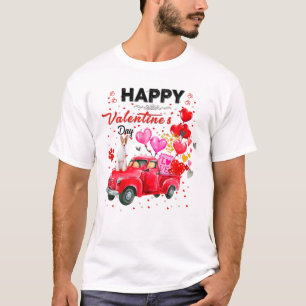 Cute Red Truck Basenji Valentines Day Costume Boy T-Shirt