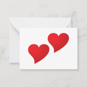 Cute red two hearts minimalist Valentine's day Card