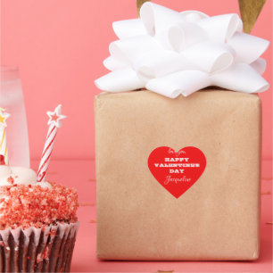 Cute Red Valentine's Day Stickers Personalize