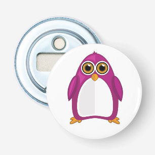 Cute Red Violet Penguin Kawaii Cartoon Big Eyes Bottle Opener
