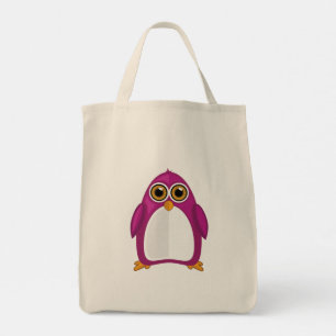 Cute Red Violet Penguin – Kawaii Cartoon Penguin Tote Bag