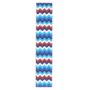 Cute Red White Blue Chevrons Medium Table Runner