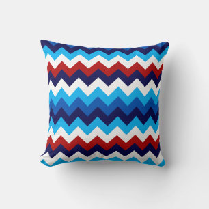 Cute Red White Blue Chevrons Throw Pillow