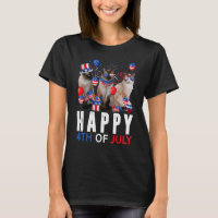 Cute Red White Blue Siamese Cat Patriotic Happy 4t