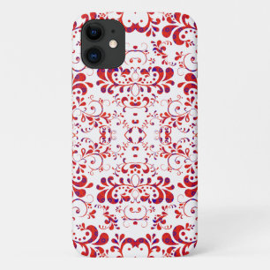 Cute red white floral pattern iPhone 11 case