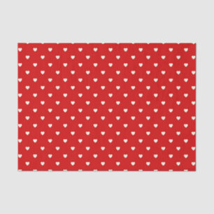 Cute Red White Heart Polka Dots Valentines Day Tissue Paper