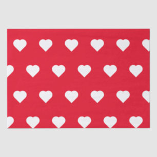 Cute Red White Heart Valentines Day Pattern Love Tissue Paper
