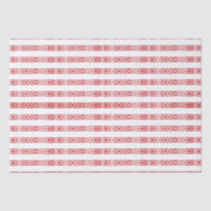 Cute red & white lace striped pattern Christmas Tissue Paper