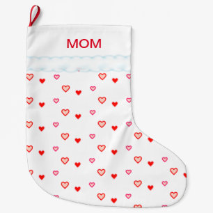 Cute Red & White Mom Christmas Stocking