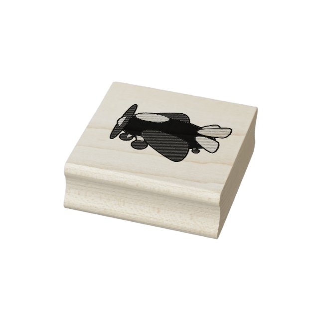 Cute Red Yellow Blue Airplane Cartoon for Kids Rubber Stamp (Stamp)