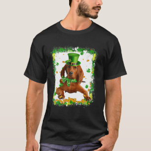 Cute Redbone Coonhound Dog St Patricks Day Irish S T-Shirt