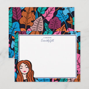 Cute Redhead Light Skin Tone Stationery Card