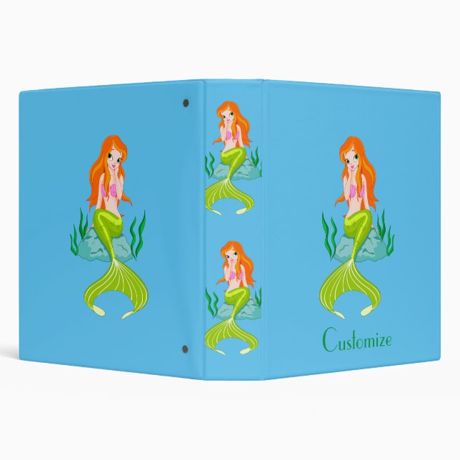 Cute Redheaded Mermaid Thunder_Cove Binder (Background)