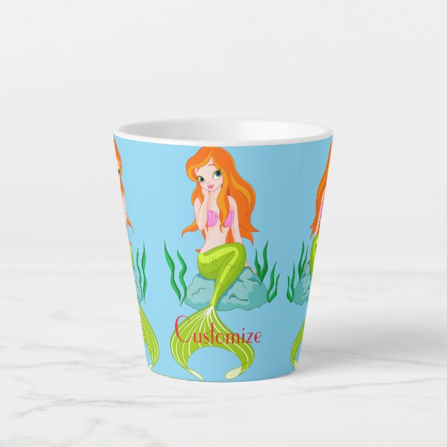 Cute Redheaded Mermaid Thunder_Cove  Latte Mug (Front)