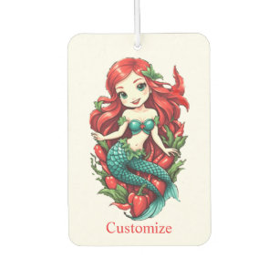 Cute Redheaded Two-tail Mermaid Thunder_Cove  Air Freshener