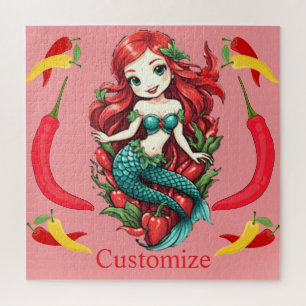 Cute Redheaded Two-tail Mermaid Thunder_Cove Jigsaw Puzzle