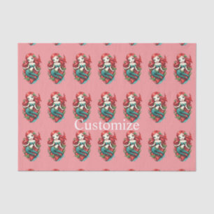 Cute Redheaded Two-tail Mermaid Thunder_Cove Tissue Paper