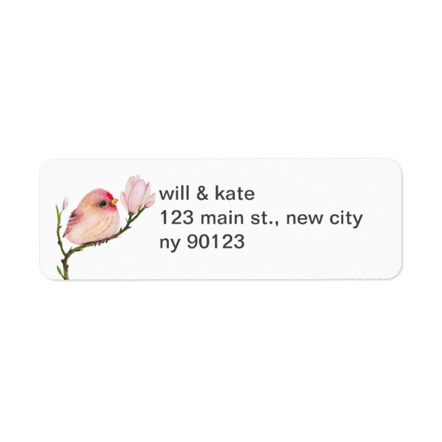 Cute Redpoll Bird Return Address Labels (Front)