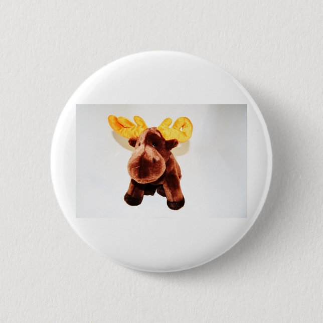CUTE REINDEER 2 INCH ROUND BUTTON (Front)