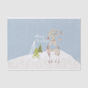 Cute Reindeer and Robin in the Snow Tissue Paper