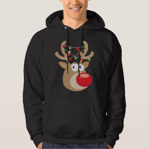 Cute Reindeer Boy Girl Christmas Design Hoodie
