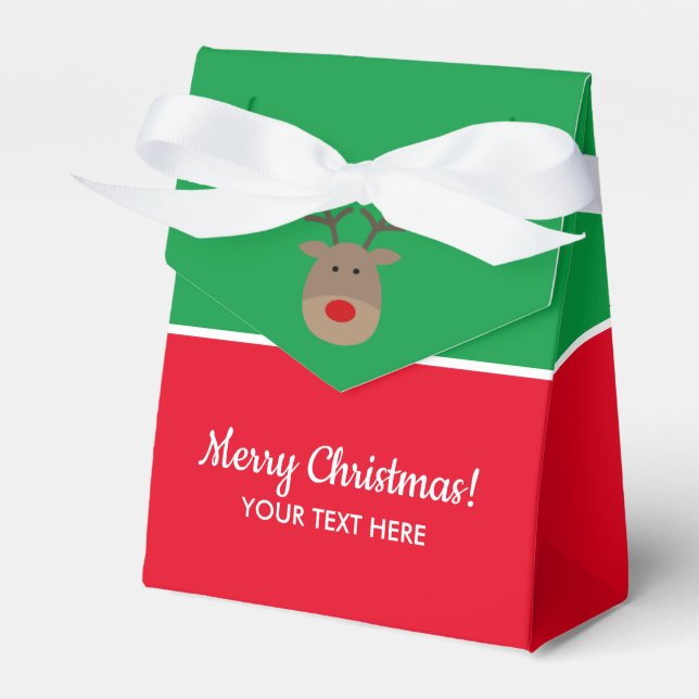 Cute reindeer cartoon custom bulk Christmas party Favor Box (Front Side)