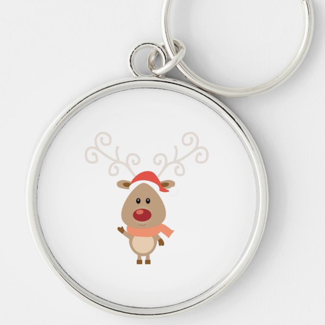 Cute reindeer cartoon keychain (Front)