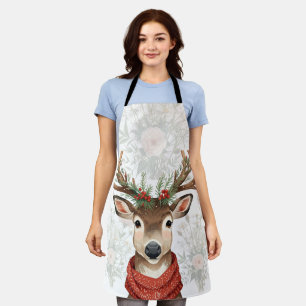 Cute Reindeer Christmas Apron For Winter Festive