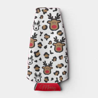 Cute reindeer Christmas Bottle Cooler