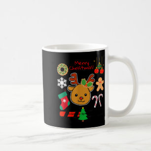Cute Reindeer Christmas Cartoon Holiday Festive Ar Coffee Mug