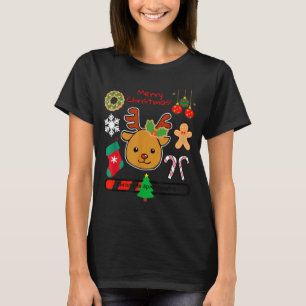 Cute Reindeer Christmas Cartoon Holiday Festive Ar T-Shirt