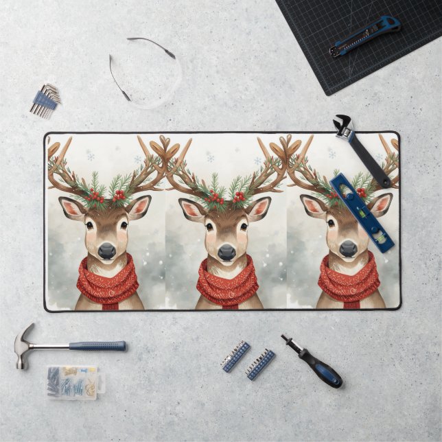 Cute Reindeer Christmas Desk Mat (Poste de travail)