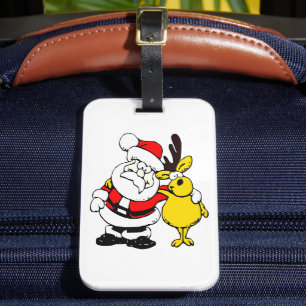 Cute Reindeer Christmas Golf Gift Design Luggage Tag