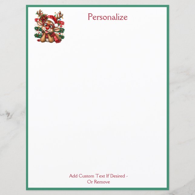 Cute Reindeer Christmas Personalized Holiday (Front)