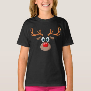 Cute Reindeer Christmas Red Nose Rudolph Xmas T-Shirt