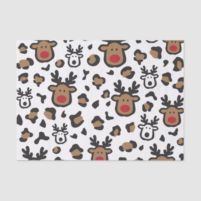 Cute reindeer Christmas Tissue Paper (Front)