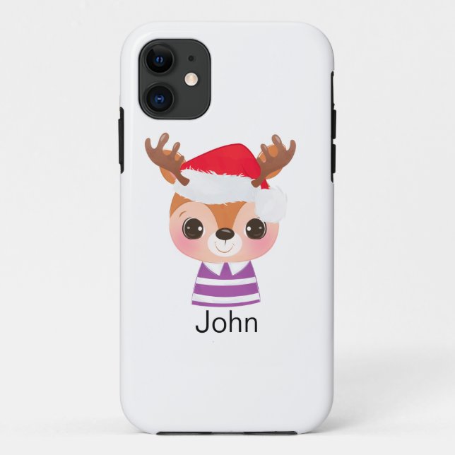 Cute Reindeer Christmas Winter Animal Case-Mate iPhone Case (Back)