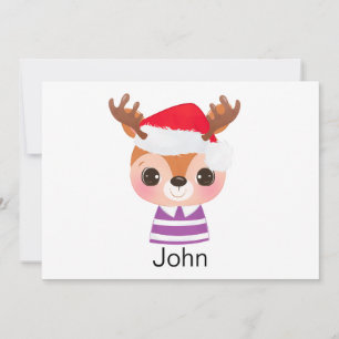 Cute Reindeer Christmas Winter Animal Holiday Card