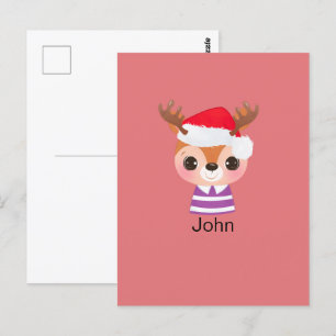 Cute Reindeer Christmas Winter Animal Postcard