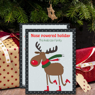 Cute reindeer christmas wish beige retro Postcard