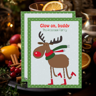 Cute reindeer christmas wish beige retro Postcard