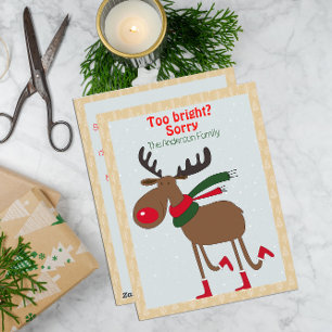 Cute reindeer christmas wish beige retro Postcard